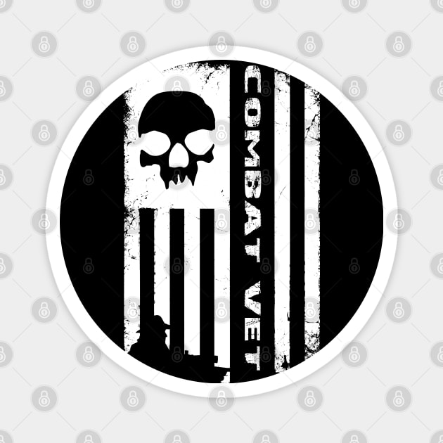 Skull Combat Veteran Flag Magnet by BoneheadGraphix